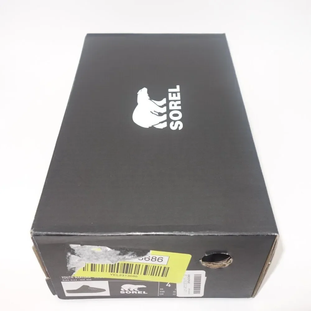 NEW Sorel Nariska Slide II Black Sparkle Slippers Fleece Lined Kids Girls Size 4